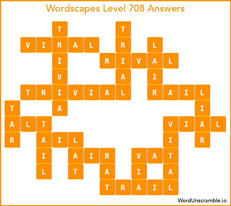 Wordscapes Level 708 Answers