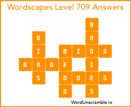 Wordscapes Level 709 Answers