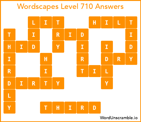 Wordscapes Level 710 Answers