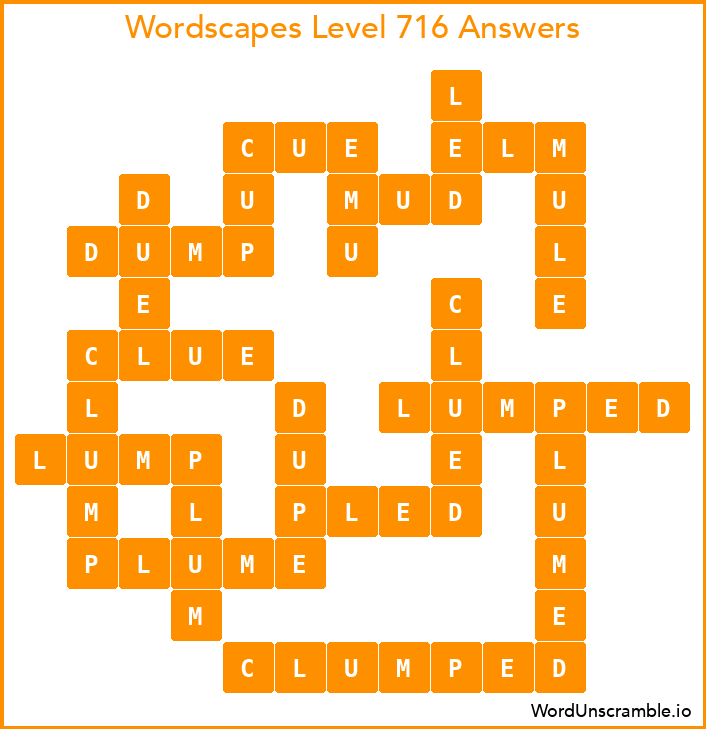 Wordscapes Level 716 Answers