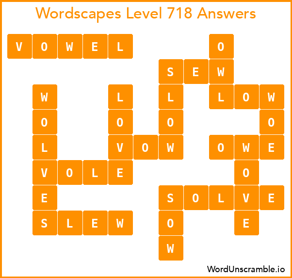 Wordscapes Level 718 Answers
