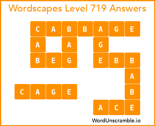 Wordscapes Level 719 Answers