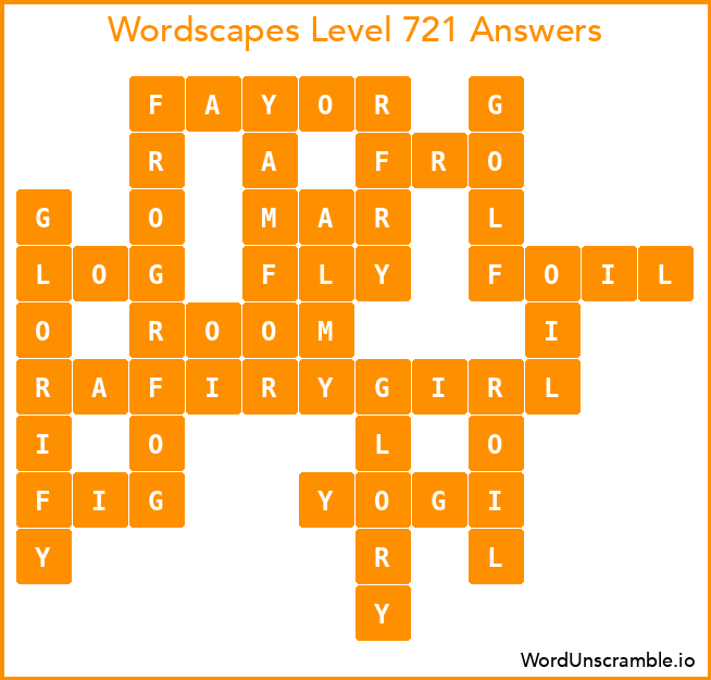 Wordscapes Level 721 Answers