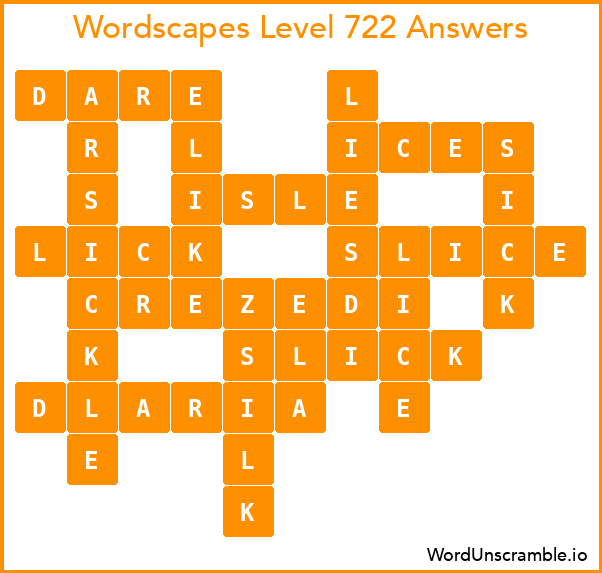 Wordscapes Level 722 Answers