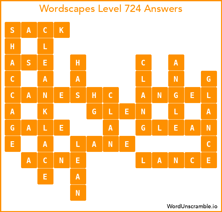 Wordscapes Level 724 Answers