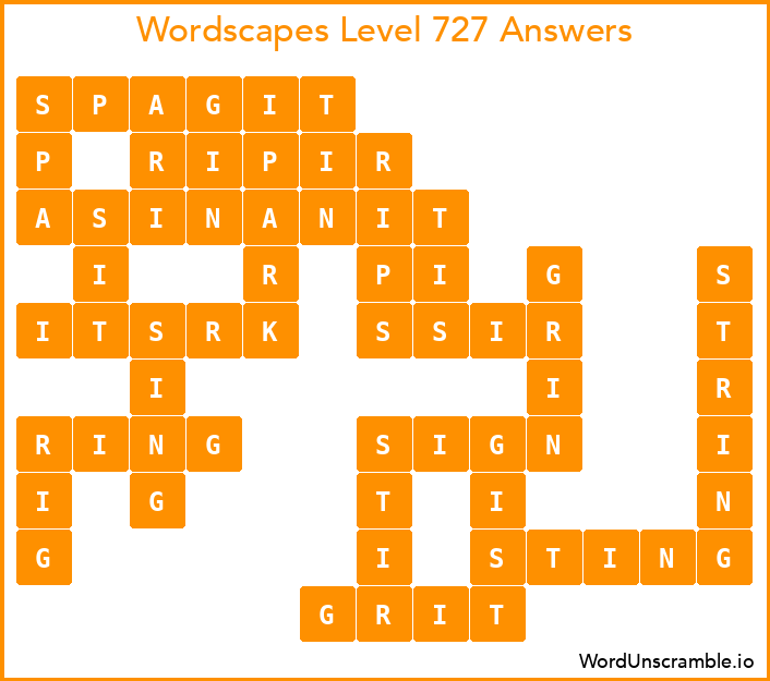 Wordscapes Level 727 Answers
