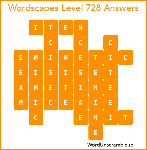 Wordscapes Level 728 Answers