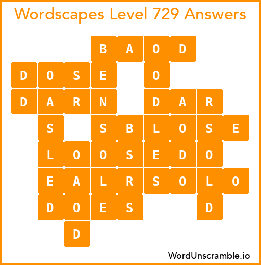 Wordscapes Level 729 Answers