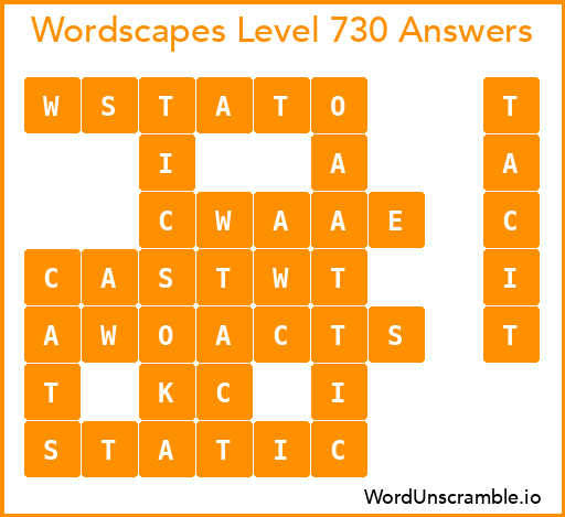 Wordscapes Level 730 Answers