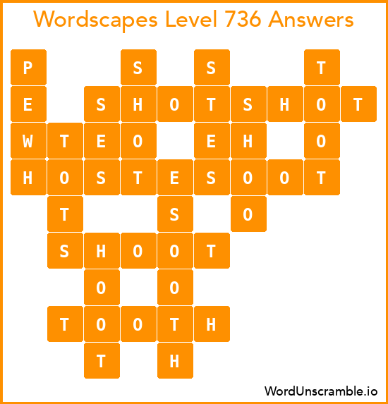 Wordscapes Level 736 Answers