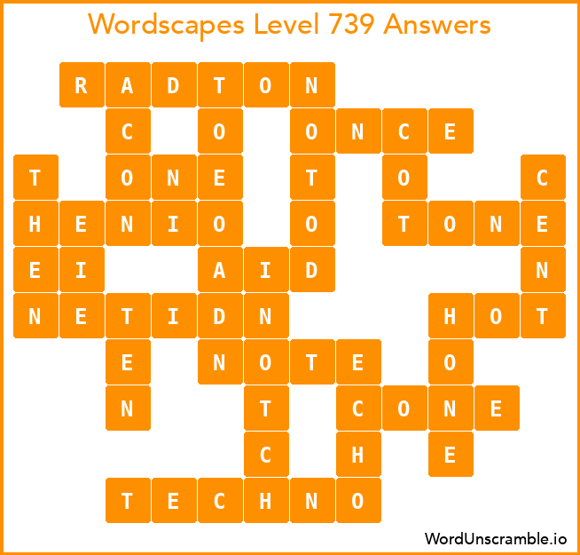 Wordscapes Level 739 Answers