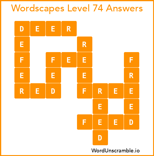 Wordscapes Level 74 Answers