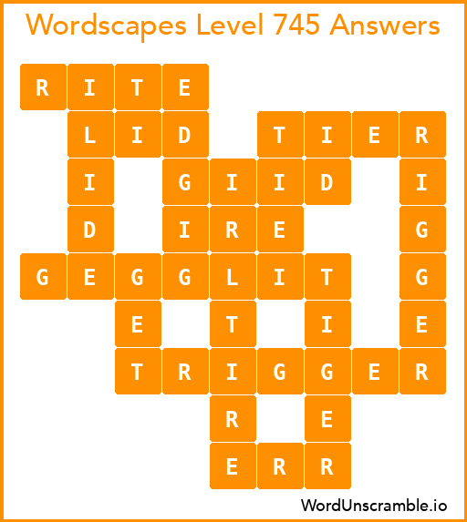 Wordscapes Level 745 Answers