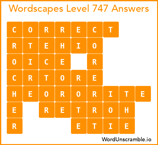 Wordscapes Level 747 Answers