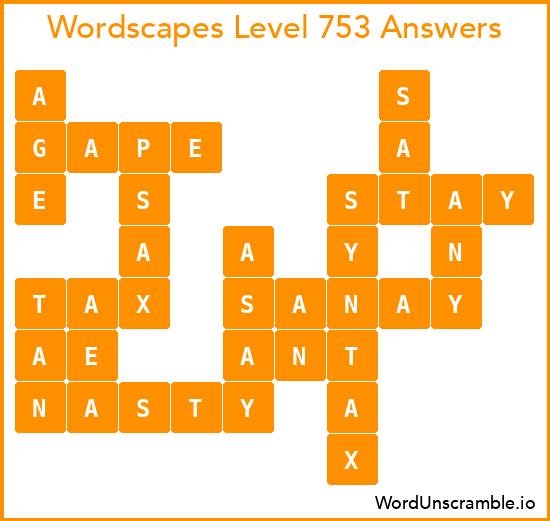 Wordscapes Level 753 Answers
