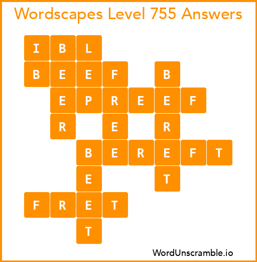 Wordscapes Level 755 Answers