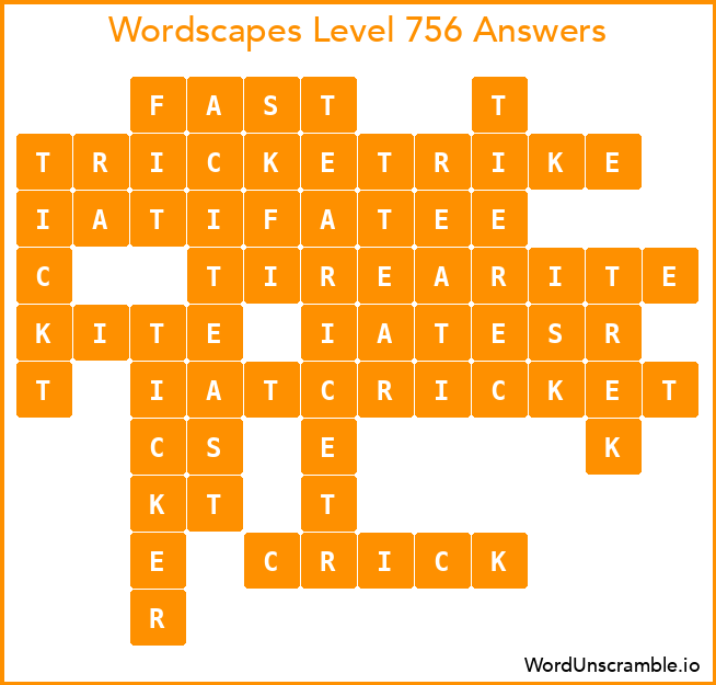 Wordscapes Level 756 Answers