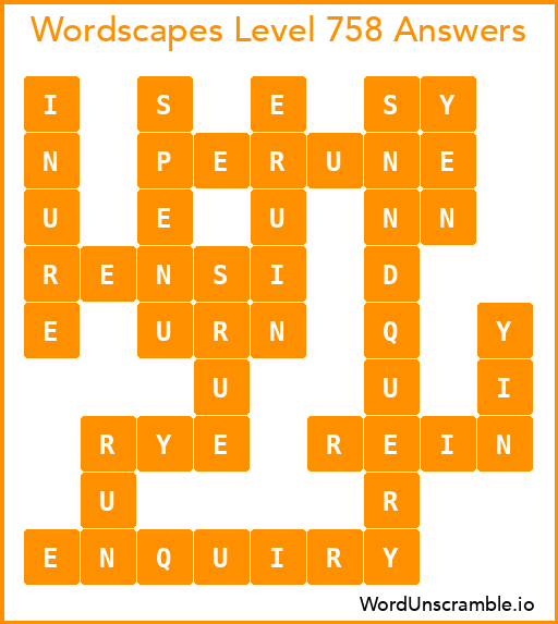 Wordscapes Level 758 Answers