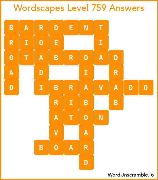 Wordscapes Level 759 Answers