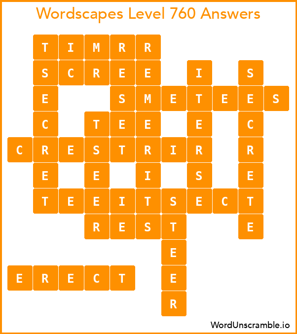 Wordscapes Level 760 Answers