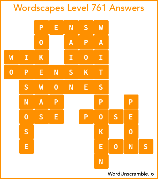 Wordscapes Level 761 Answers
