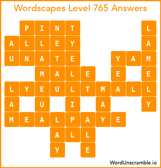 Wordscapes Level 765 Answers