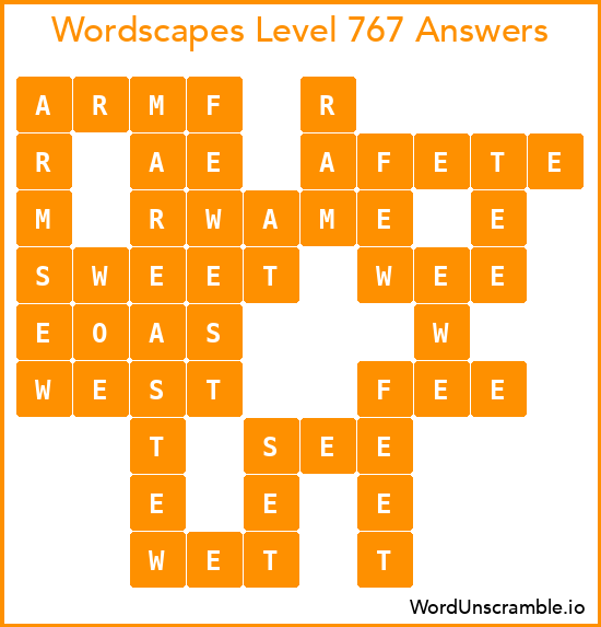 Wordscapes Level 767 Answers