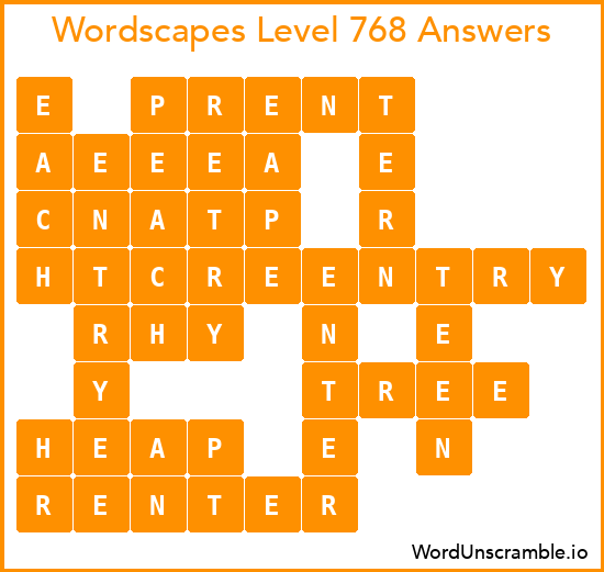 Wordscapes Level 768 Answers