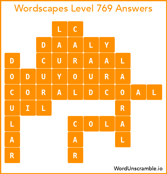 Wordscapes Level 769 Answers