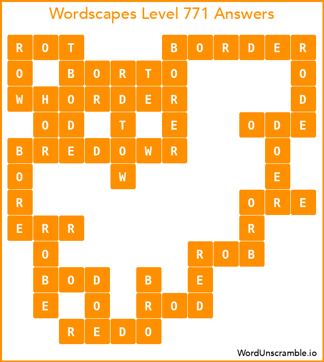 Wordscapes Level 771 Answers