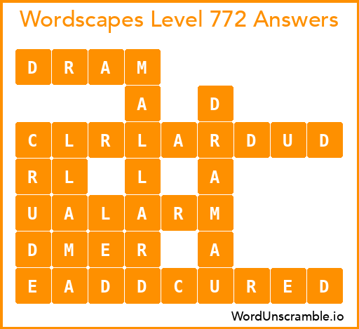 Wordscapes Level 772 Answers