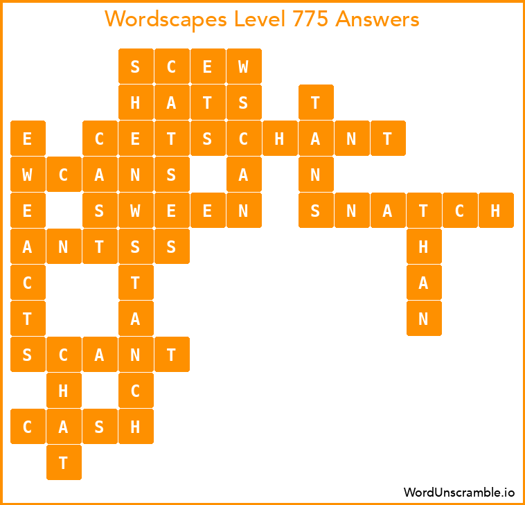 Wordscapes Level 775 Answers