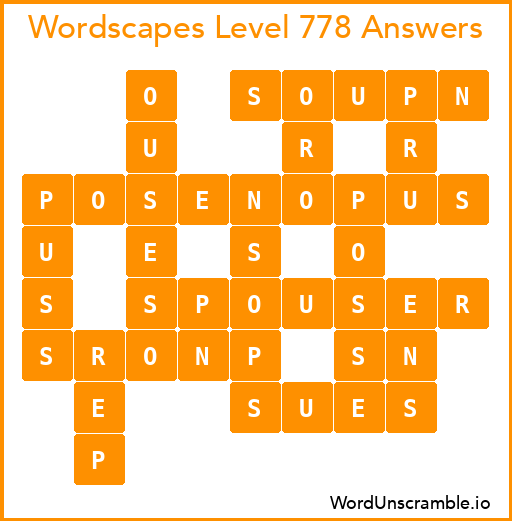 Wordscapes Level 778 Answers