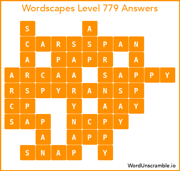 Wordscapes Level 779 Answers