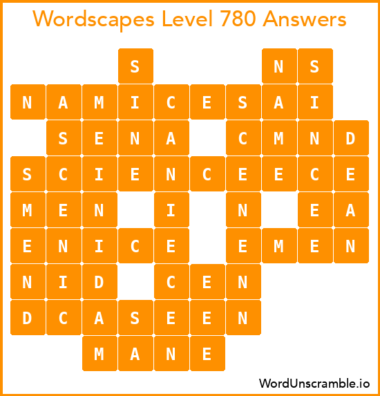 Wordscapes Level 780 Answers