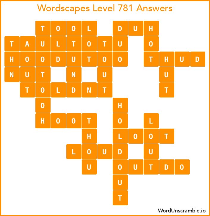 Wordscapes Level 781 Answers