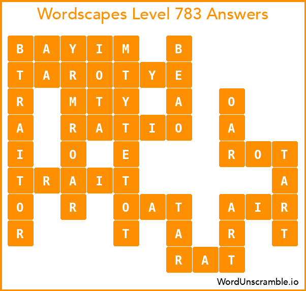 Wordscapes Level 783 Answers
