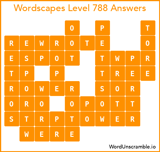 Wordscapes Level 788 Answers