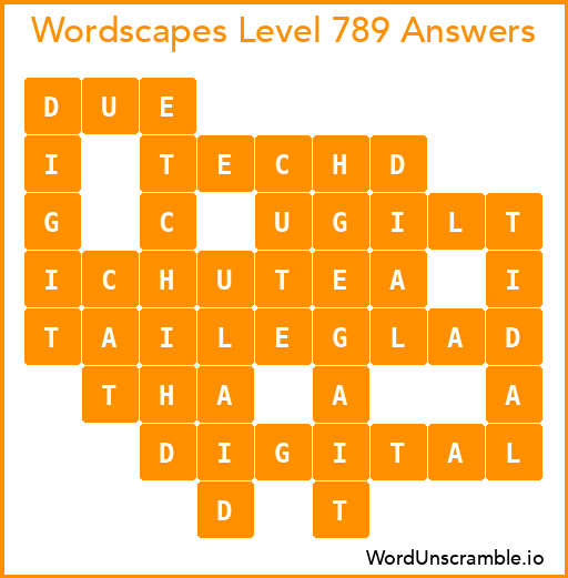 Wordscapes Level 789 Answers