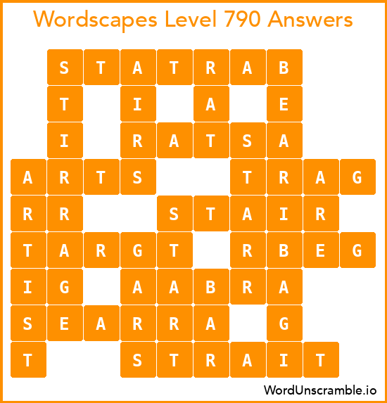 Wordscapes Level 790 Answers