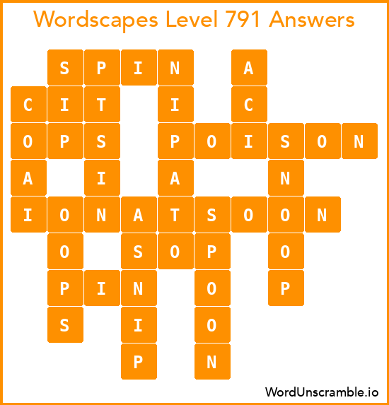 Wordscapes Level 791 Answers