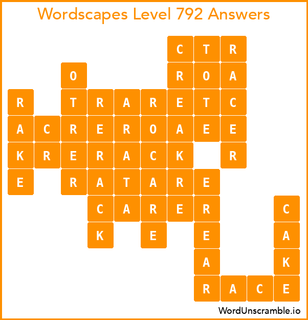 Wordscapes Level 792 Answers