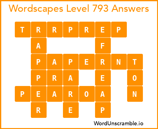 Wordscapes Level 793 Answers