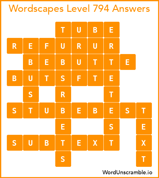 Wordscapes Level 794 Answers