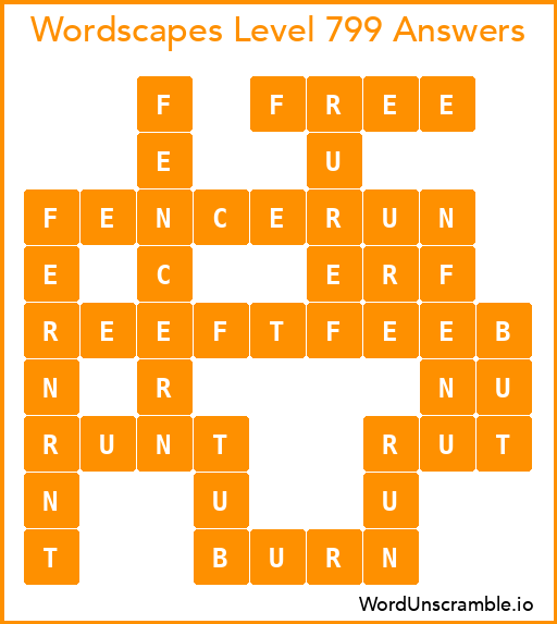Wordscapes Level 799 Answers
