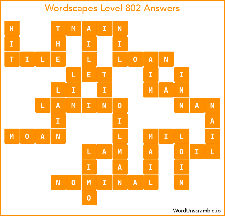 Wordscapes Level 802 Answers