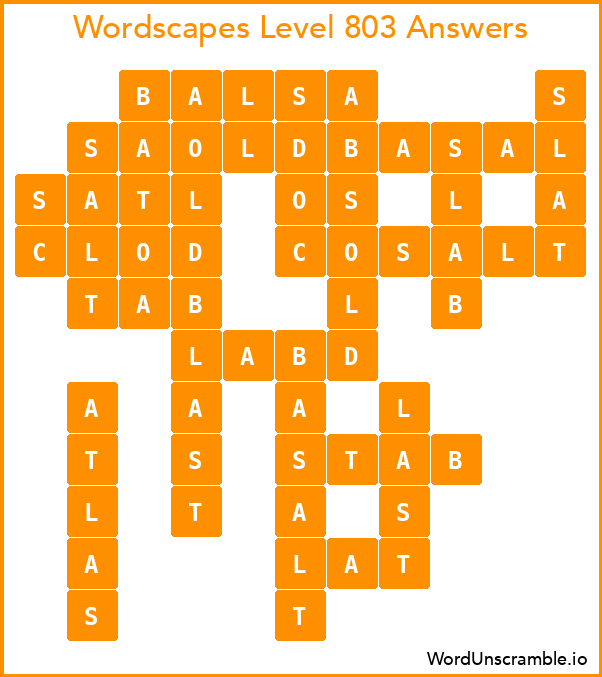Wordscapes Level 803 Answers