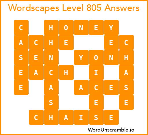 Wordscapes Level 805 Answers