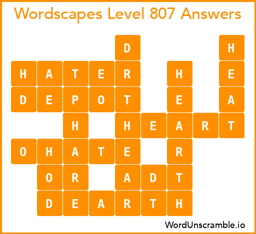 Wordscapes Level 807 Answers