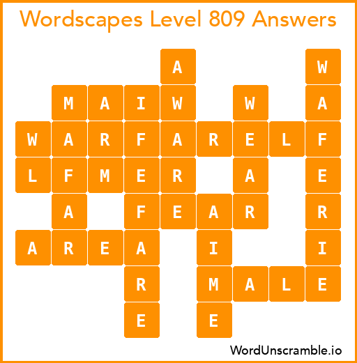 Wordscapes Level 809 Answers